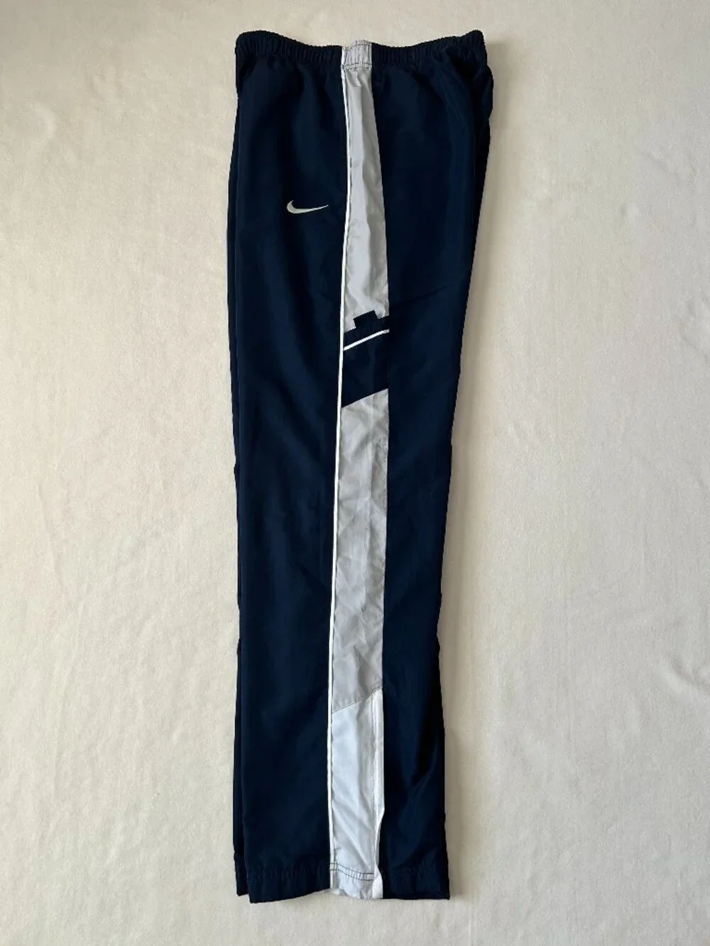 Vintage Nike Navy Blue Track Pants with White Stripe